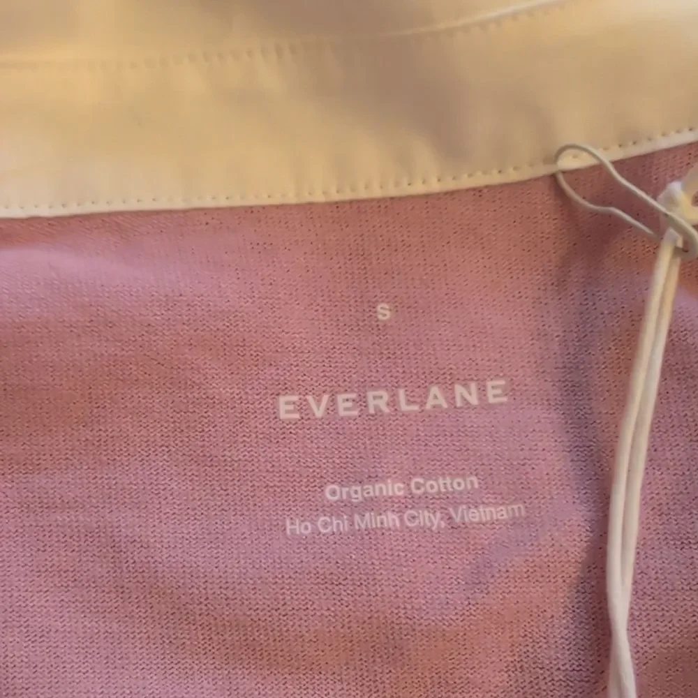 Lot Of 2 NWT Everlane Organic Cotton Polos Short Sleeve Top Mauve White Stripe S - Picture 4 of 16